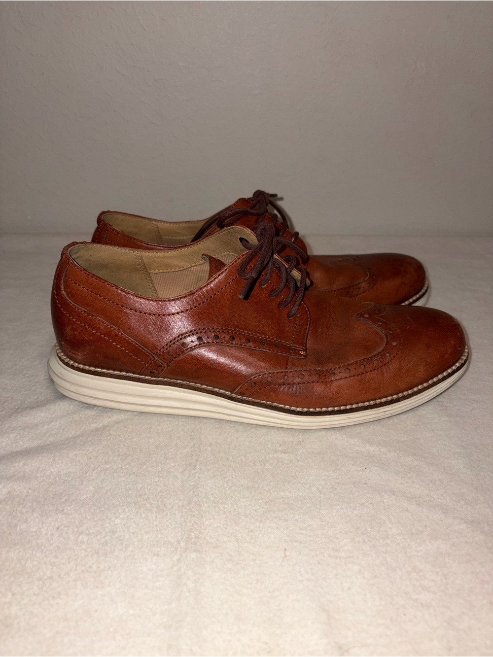 Cole Haan Men’s Original Grand Brown Leather Wingtip Oxford Shoes 8.5